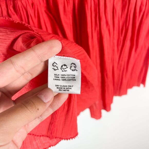 Sea NWT Camila Crochet Pleating Romper Red Size 8 - Picture 10 of 12